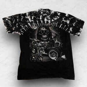 Survivors Skull Cyberpunk Double Sided Full Graphic Studded T-Shirt